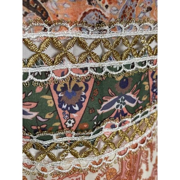 Beulah Mini Dress Striped Paisley Patchwork Small - Picture 7 of 13